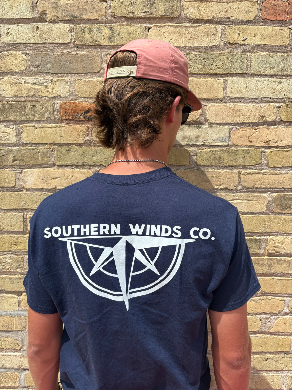 Southern Winds Compass Logo Tee- Navy Blue