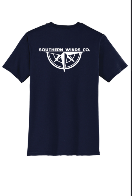 Southern Winds Compass Logo Tee- Navy Blue