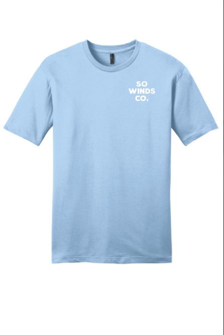 Southern Winds Compass Logo Tee- Light Blue